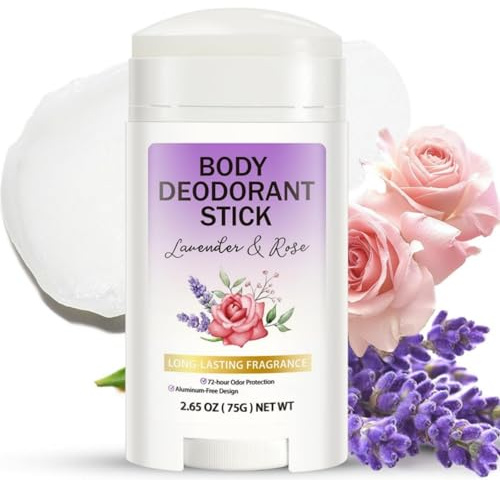 Whole Body Deodorant Stick,Whole Body Deodorant For Women,Solid Perfume,Extra Strong Deo-dorant For Women,For Excessive Sweating,Long Lasting Fresh,Travel Size,Multi-Use Odor Control(Lavender & Rose)