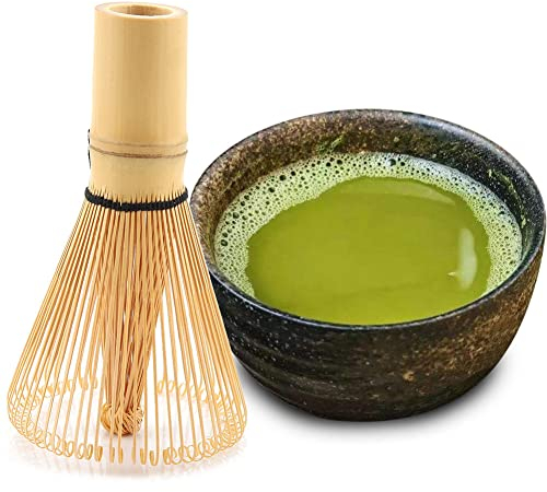 Bambus Tee Schneebesen, 54-100 Zinken Wiederverwendbarer Natürlicher Bambus Grüntee Pulver Schneebesen, Tee Schneebesen Chasen Vorbereitung Handgemachter Matcha Pulver Pinsel Werkzeug (100 Prongs)