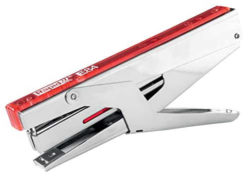 Esselte Rapid - Pince Agrafeuse, Rechargeable par le Haut, Capacité 15 Feuilles, Agrafeuse Robuste en Métal, Maison / Bureau / École, Agrafes Incluses, Gamme Colour'Breeze, Corail, 5001544