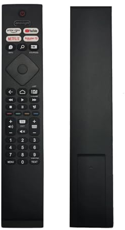Nouvelle Remplacement Telecommande Philips TV pour Philips TV Ambilight 4K Ultra HD LED TV 43PUS8506 50PUS8506 50PUS8506 50PUS8506/60 50PUS8506/60 55OLED706 65OLED706