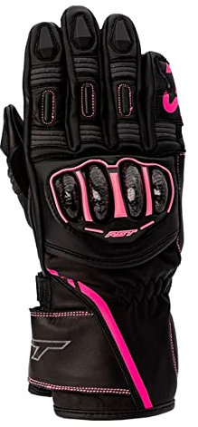 RST S1 CE Sport Gants de moto en cuir pour femme (taille L, noir, rose)