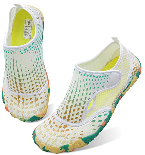 Womens and Mens Water Shoes Thicken Soles Breathable Swim Shoes Cozy Barefoot Athletic Aqua Socks for Beach Pool Diving Hiking Outdoor Water Sports 8.5 Women/7.5 Men