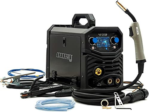 Spartus® EasyMIG 217 - Saldatrice LCD MIG/MAG TIG 200 Amp LCD a doppio impulso sinergia 3 in 1