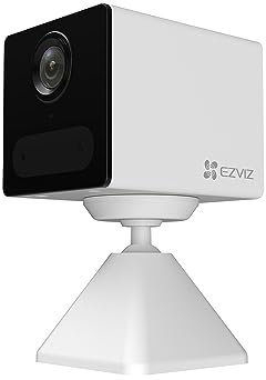 EZVIZ CB2 1080P - Telecamera di sorveglianza WiFi per interni senza fili, batteria 2000 mAh, videocamera per bambini WiFi 2.4 Ghz, rilevamento persona, 5 m visione notturna, audio bidirezionale, tipo