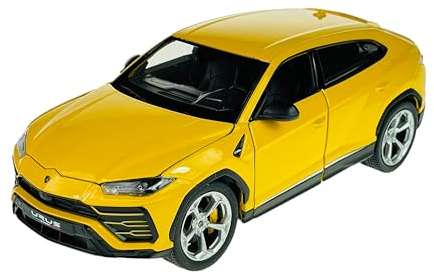 DROMADER Welly Modelo Coche Compatible con Lamborghini Urus SUV Amarillo 2017 1/24 Modelo Metal Coche Die Cast Nuevo en Caja