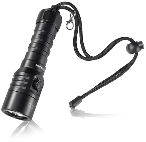 Tauchlampe, Sofirn SD06, 3200LM, 472M, IPX8 Wasserdicht, Gut Lampenperlen, 6500K, Aluminiumlegierung AL6061-T6, Unterwasser lampe mit Handseil, Sperrmodus und Magnetschalter, Tauchen Taschenlampe