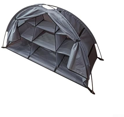 HpLive Armario de camping plegable para tienda de campaña, armario para zapatos, organizador para camping, RV, tienda de campaña, de ropa, zapatos, 128 x 55 x 75 cm (gris)