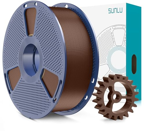 SUNLU PLA+2.0 Filament, Upgrade PLA+ 1.75mm, Tougher and Stronger, Neatly Wound 3D Printer Filament, Dimensional Accuracy +/-0.02mm, 1KG Spool(2.2lbs), Coffee Brown