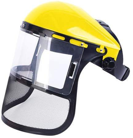 Sucritude Maschera Protettiva con Visiera Retta per Decespugliatore, Casco Giardinaggio, Protezione Viso