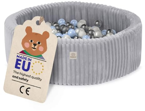 MISIOO Piscina de bolas para bebé, de primera calidad, para niños a partir de 1 año, 90 x 30 cm, con 200 bolas, materiales de alta calidad, perfecta para divertirse y desarrollarse, paraíso de juego