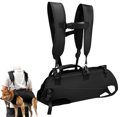 Ziyonix Zaino per Trasporto Cani, Imbracatura per Sollevamento Cane con Maniglia, Trasportino per Scale per Cane, Imbracatura per Recupero per Cani Anziani Feriti Disabili (L)