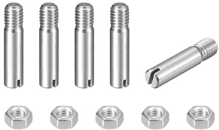sourcing map 5 perni cilindrici con intaglio, M5 x 22 mm, in acciaio inossidabile 304, con filettatura esterna, viti con scanalatura con dado per installazione di mobili per armadi (GB878)