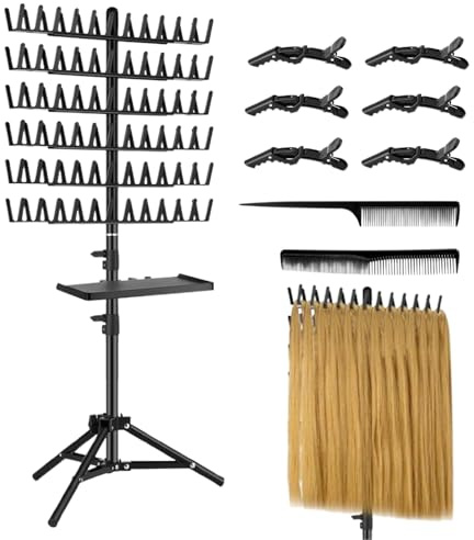Fermetures séparatrices pour cheveux - Porte d'extension debout amovible, organisateur de sections de cheveux portables | Support d'outils tressés professionnel, rangement pour réglable