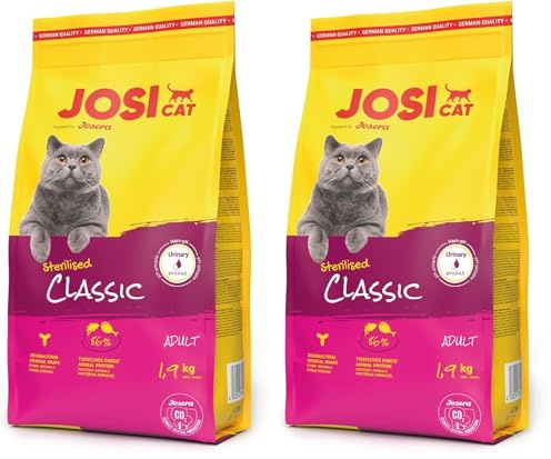 JosiCat Sterilised Classic, 1,9 kg, Comida Seca Premium para Gatos Adultos, Powered by Josera, 1 Unidad (Paquete de 2)