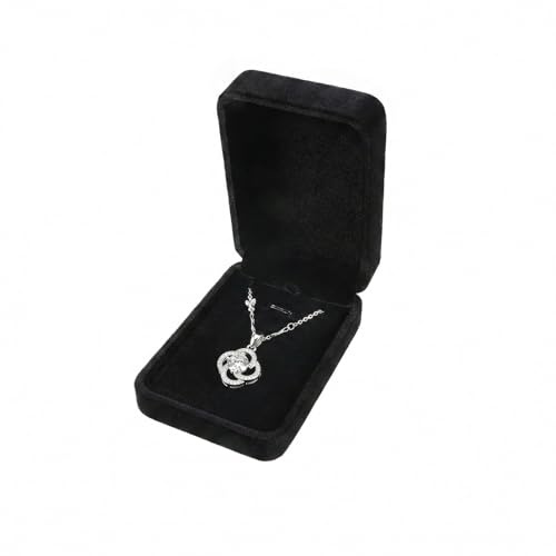 Dplolng Velvet Necklace Gift Boxes Black Pendant Boxes Velvet Necklaces Box Necklace Gift Box for Women Men Wedding Engagement Mother's Day Birthday Anniversary(Only Box)