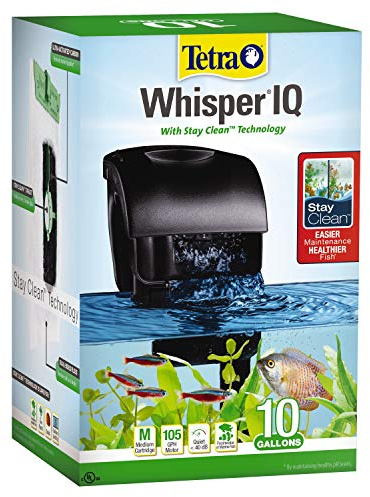 Tetra Whisper IQ Power Filter 10 Gallons, 105 GPH, with Stay Clean Technology