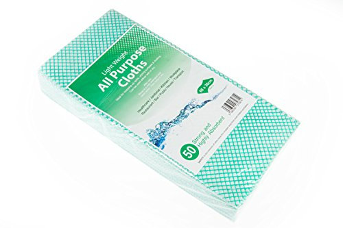 We Can Source It Ltd - Lightweight All Purpose Cleaning Cloths ''J Cloth Type'' (Pack of 50) - Choice of colours(GREEN)