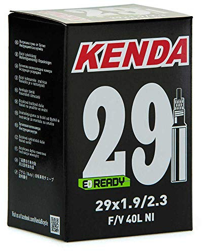 cámara de Aire para Bicicletas - Presta de 40 mm - 29 x 1.9-2.3 - Antipinchazos - Espesor de 1 mm - Bicicleta Montaña - Autosellante Incorporado - Negro - Kenda