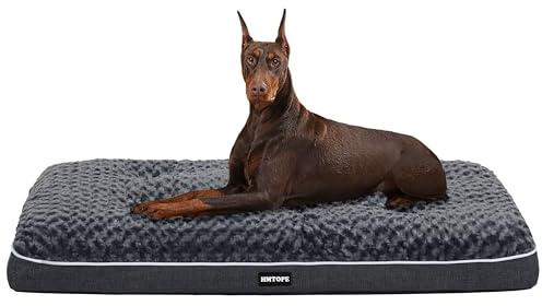 HMTOPE ortopedico letto per cani, tappetino per cani con design a due piani, lavabile, letti per cani，120cm，Grigio scuro