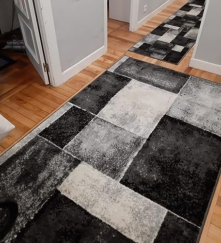 ALFOMBRAS IBERIA - Alfombra Pasillo | Pelo Corto Polipropileno y Lavable | Antideslizante | Varias Medidas, Ideales para Todo Tipo de Pasillos Largos, Pie de Cama, Corredor (67x150 cm, Gris)