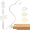 iZELL Lampada da Lettura 23 LED con Caricatore USB Lampada con Pinza-3 Colore e 10 Luminosità, 70 CM Blocca 99.99% della Luce Blu Lampada Scrivania con Morsetto per Libro, Lavoro, Letto, Tavolo-Bianco