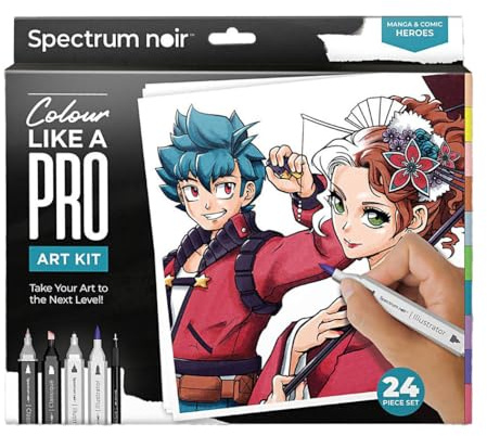 Spectrum Noir Pro Colour Art Kit 24 Piece-Manga & Comic Heroes