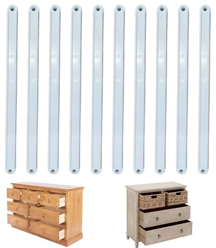 LIANCHEN 5 Pares Guías de plástico para cajones Carriles de Cajón Blancos Plástico Rieles de Cajones Guías Deslizantes de Cajón Suaves y silenciosas blanco para cajones o armarios extraíbles (235mm)
