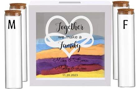 Kit de ceremonia de arena de boda con nombre/fecha, juego de arena de unidad familiar personalizado, botella de luna de miel transparente de acrílico, tarro de recuerdo decorativo, regalo de fiesta de