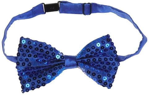 NiceYnn 1Pc Nœud Papillon Noué Réglable Formel Paillette Bleu