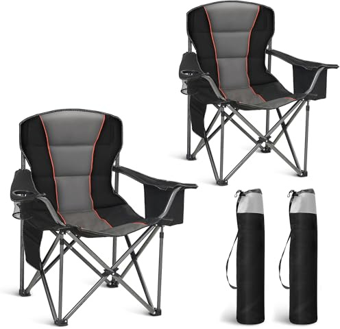 HIGH POINT SPORTS Campingstol, hopfällbar set om 2, fällstol, fiskestol