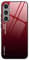 SEAHAI Hülle für Samsung Galaxy S25 5G, Ultradünne Gehärtetem Glas Zurück & Weich Silikon TPU Rahmen Handyhülle Farbverlauf Farbe Case Stoßfest Schutzhülle, Elegantes Rot