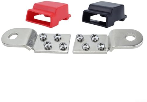 Barre collettrici per montaggio terminale in rame stagnato per connessioni positive e negative della batteria, 4 x 10 24 barre collettrici con #8 32 terminali a vite, adatte per applicazioni 32V DC