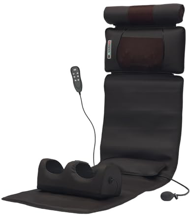 Zoobotanica Tappetino massaggiante con funzione termica, massaggiatore per piedi, massaggio a tutto il corpo, lettino da massaggio con airbag lombare regolabile, cuscino massaggiante per schiena