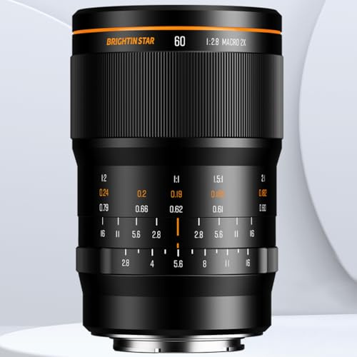 Brightinstar 60 mm F2.8 makroobjektiv för Micro Four Thirds – MF-objektiv med MFT-bajonett: G1 G95D GH1 GH5M2 GX9 GF1 GM5 E-P1 E-M10 Mark II E-M5 Mark III OM-5 och andra (M43 Mount)