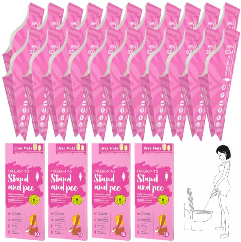 PEAKTOP 40 Pezzi Coni per Pipi Donna USA e Getta, Imbuto per Pipi Donna in Piedi, Orinatoio Portatile Donna di Carta, Coni Pipi Donna Monouso per Campeggio Viaggi Escursioni attività all'Aperto