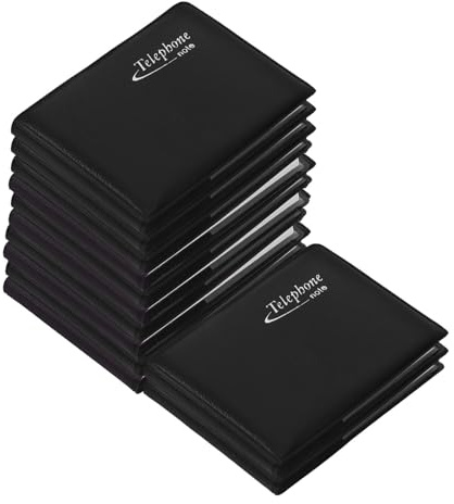 Artibetter Libreta de Direcciones Pequeña de Papel Negro, 12 Piezas, Fácil de Llevar y Resistente a Deformaciones para Registro de Números Telefónicos