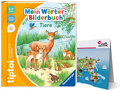 tiptoi Ravensburger Buch Wörterbilderbuch - Mein Wörter Bilderbuch Tiere + Kinder Wimmel Weltkarte - Länder, Tiere, Kontinente | ab 3 Jahre