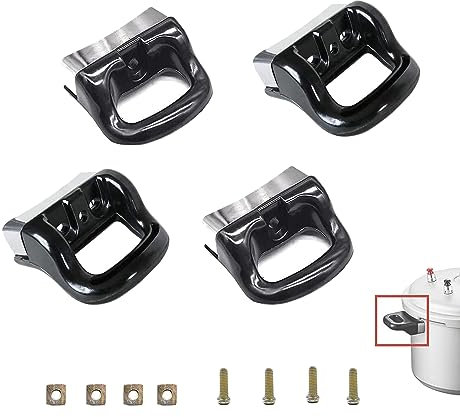 4 Stueck Kochtopf Seite Seitlichen Stuetzgriff,Ersatzteil Topfgriff, Griff Set Ersatzgriff für Topfdeckel, Schnellkochtopfgriff aus Aluminium, Plastik Kochtopff Abdeckung Knopf Handgriff Griff