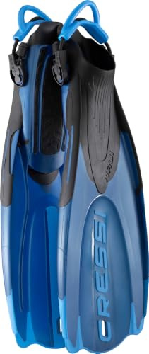 Cressi Maui Short Fins - Pinne Corte Regolabili destinate a Nuoto e Snorkeling, Blu/Azzurro, S/M (38/41), Unisex Adulti