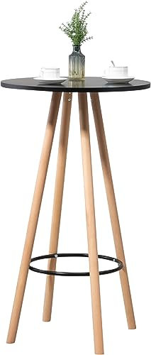 CLP Stehtisch Livia rund I Bartisch Rund I Bistrotisch Aus Holz, Farbe:Natur/schwarz