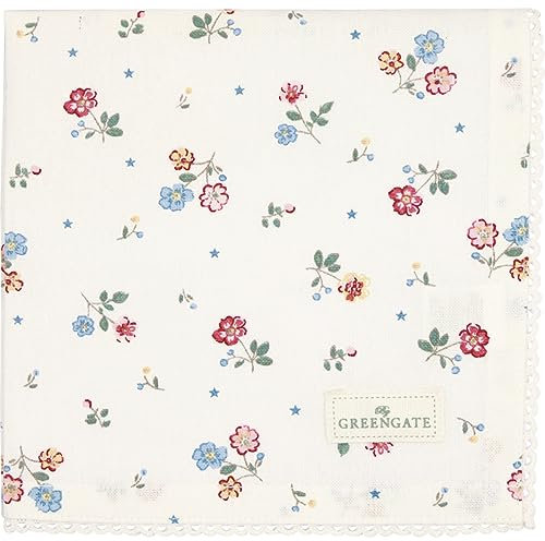 GreenGate Adelena Stoffserviette Weiss 40x40cm