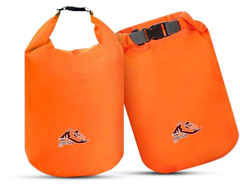 OBEISN 2Pcs 20L Dry Bags Waterproof Set, Lightweight Waterproof Dry Bags, Ultimate Dry Sack, Waterproof Bag, Rucksack Liner, Canoe Sack, Stuff Sacks for Kayaking Rafting Boating Hiking Camping Travel