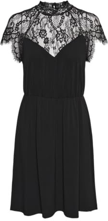 VERO MODA Damen VMMILLA SS Short Dress JRS NOOS Minikleid, Black, M