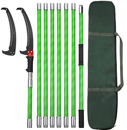 Scie à Élaguer Télescopique, Scie à Élaguer Télescopique avec Manche Télescopique de 8 Mètres, Scie D'élagage Manuelle, Outils de Jardinage Pour la Taille des Palmiers et Des Arbustes.