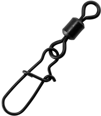 Alwonder Lot de 50 Emerillon Agrafe Pêche en Noir Accessoires de Pêche Fabriqué en INOX Posséder Une Bonne Traction Agrafe Double Résistant à la Corrosion #3+3
