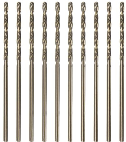 sourcing map 10pcs Cobalt Jobber Drill Bits 1.6mm / 0.063 M35 High Speed Steel HSS Twist Drilling Bit Tool for Stainless Steel Copper Wood Plastic and other Hard Materials