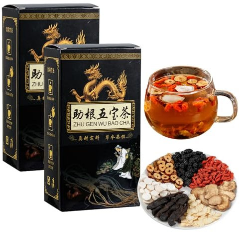 Ginseng Five Treasures Tee Nierentee, Nierentee-Formel Ginseng Five Treasure Tee,Kidney Detox Tea,Healthy Kidney Cleansing Tea,Men's Essentials Nierentee (2)