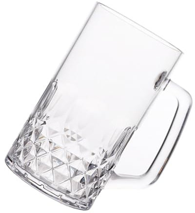 Boccale da birra con manico ergonomico con grandi design a fossette tazze da birra con manico largo per bevande fredde e calde