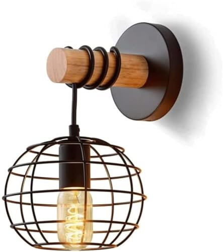 HTERWQEA American Retro Style Wrought Iron Wall Lamp E26/E27 Base Light Source Hollow Lampshade Sconce Wall-Mounted Lighting Fixture for Dining Room Balcony Study Indoor Lantern Embedded Installation