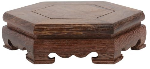 NOLITOY 1pezzi Base Rotonda per Vaso in Legno Pieno Supporto Espositivo Stabile e Resistente Superficie Liscia con Stile retrò per Piante e Decorazioni da Interno Ed Esterno